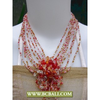 Bcbali Chockers Necklace Beading with Stone Pendant